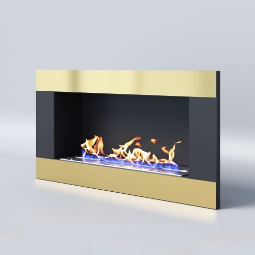 Биокамин "Русский огонь" Голд 800V встраиваемый с декоративным стеклом (стемалитом)