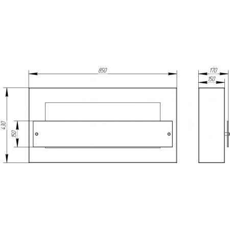 Биокамин Window Fat II Glass black по цене 33 100 руб.