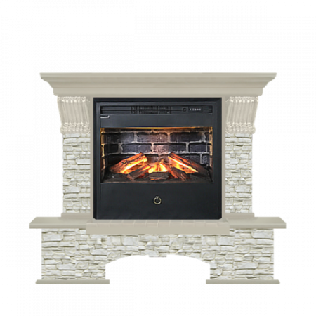 Бостон грот однотонный (беленый дуб)+Samba 3D